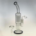 Two Function Double Tree Perc Glass Pipes pour Fumer (ES-GB-394)